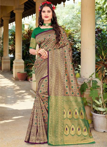 1008 Santraj New Fancy Wear Designer Heavy Silk Saree Collection 1008-Purple
